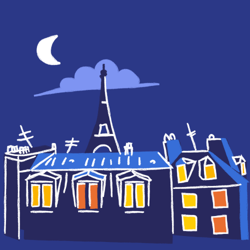 illustration of Paris at night